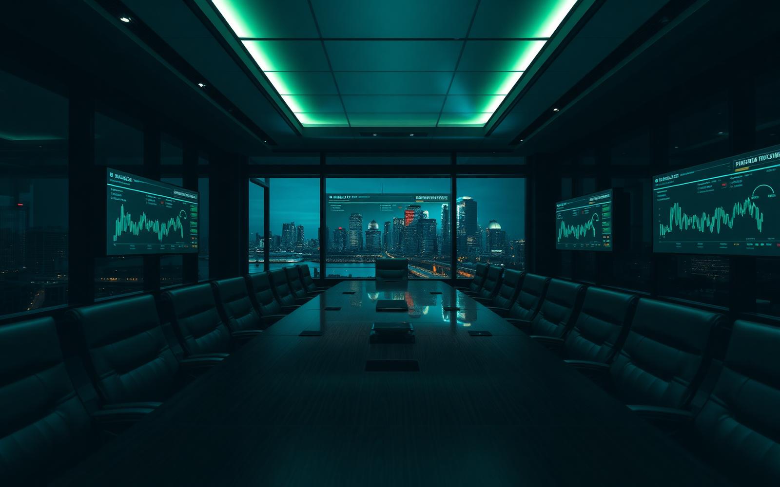 Financial advisory boardroom overlooking the Philadelphia skyline